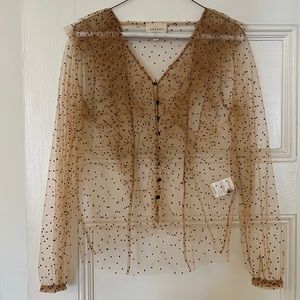 Sezane sheer polka dot blouse size 36 (xs/s)